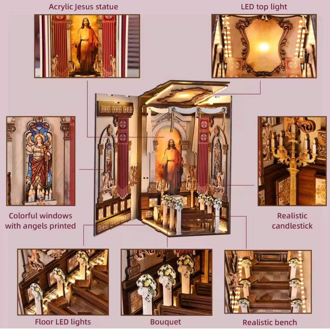 Book Nook Catedral – Kit DIY Decorativo