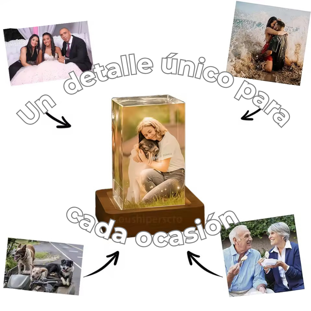 Lámpara de Cristal Personalizada-Regalo único con tu foto