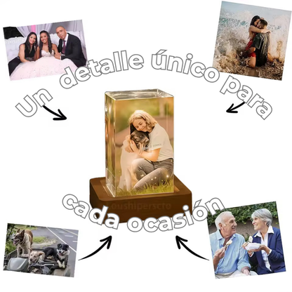 Lámpara de Cristal Personalizada-Regalo único con tu foto