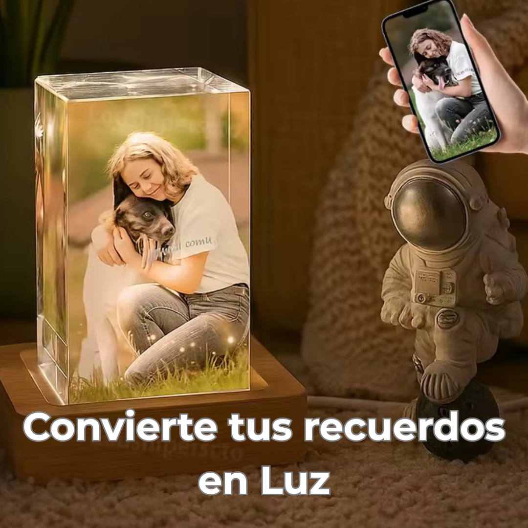 Lámpara de Cristal Personalizada-Regalo único con tu foto