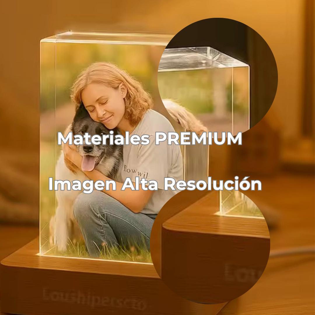 Lámpara de Cristal Personalizada-Regalo único con tu foto