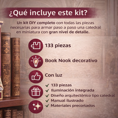 Book Nook Catedral – Kit DIY Decorativo