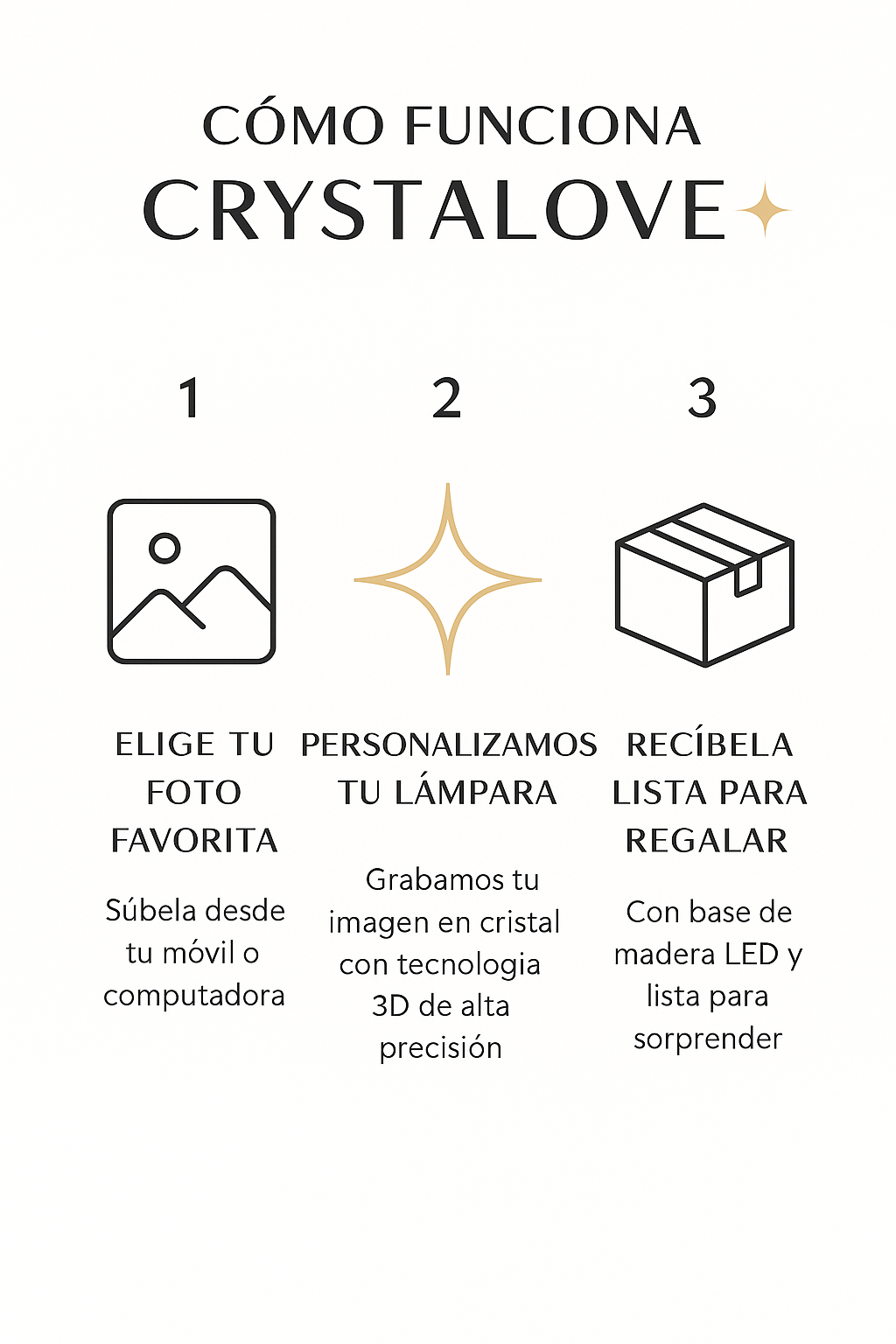 Lámpara de Cristal Personalizada-Regalo único con tu foto